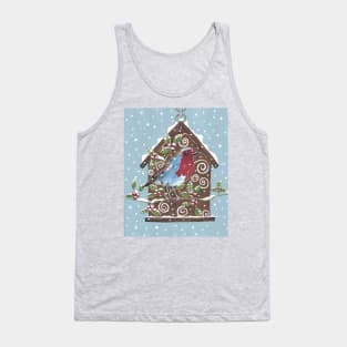 WINTER Robin Bird Painting Tank Top